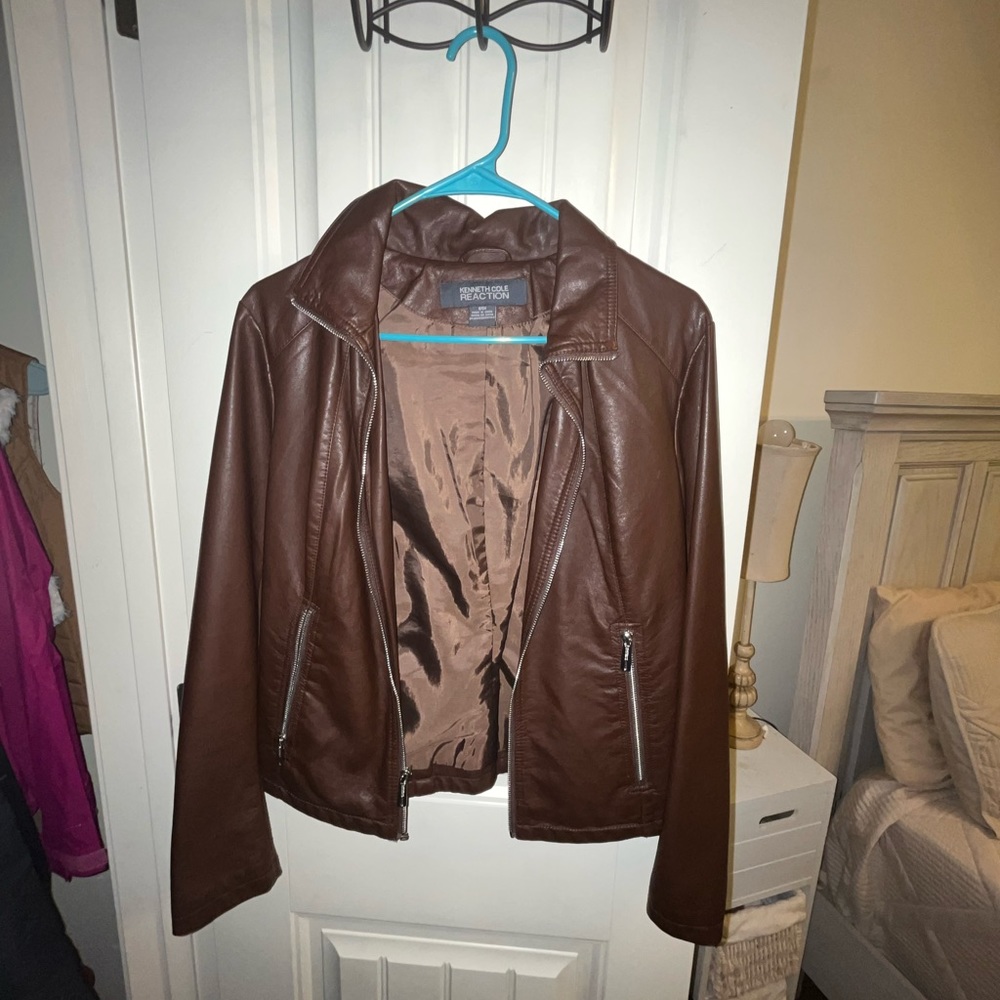 Kenneth Cole Reac. Faux Leather Jacket